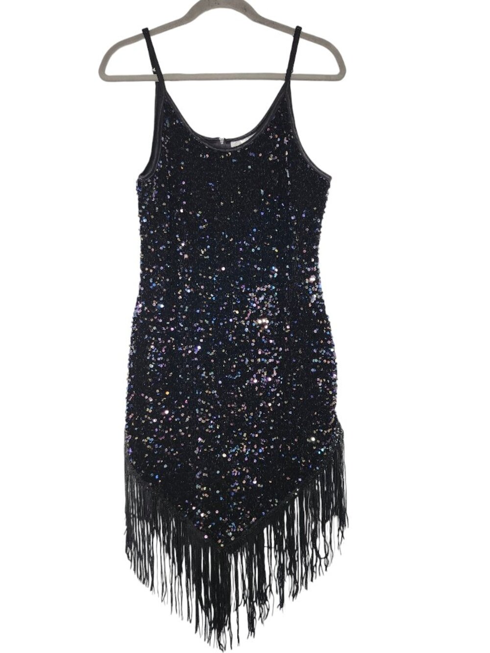 Pixiemain Vintage Inspired Sequin Flapper Sleeveless Beaded Dress Size Large